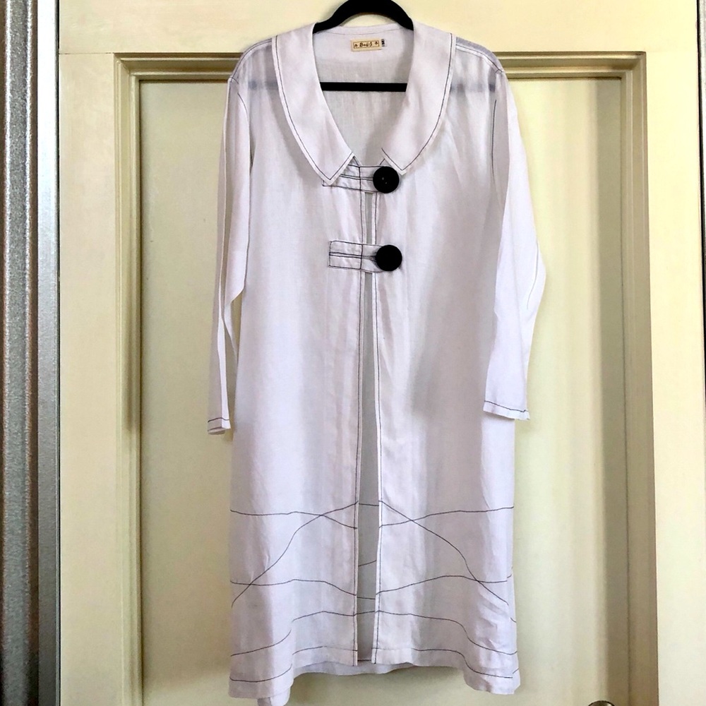 Bodil long linen duster jacket
